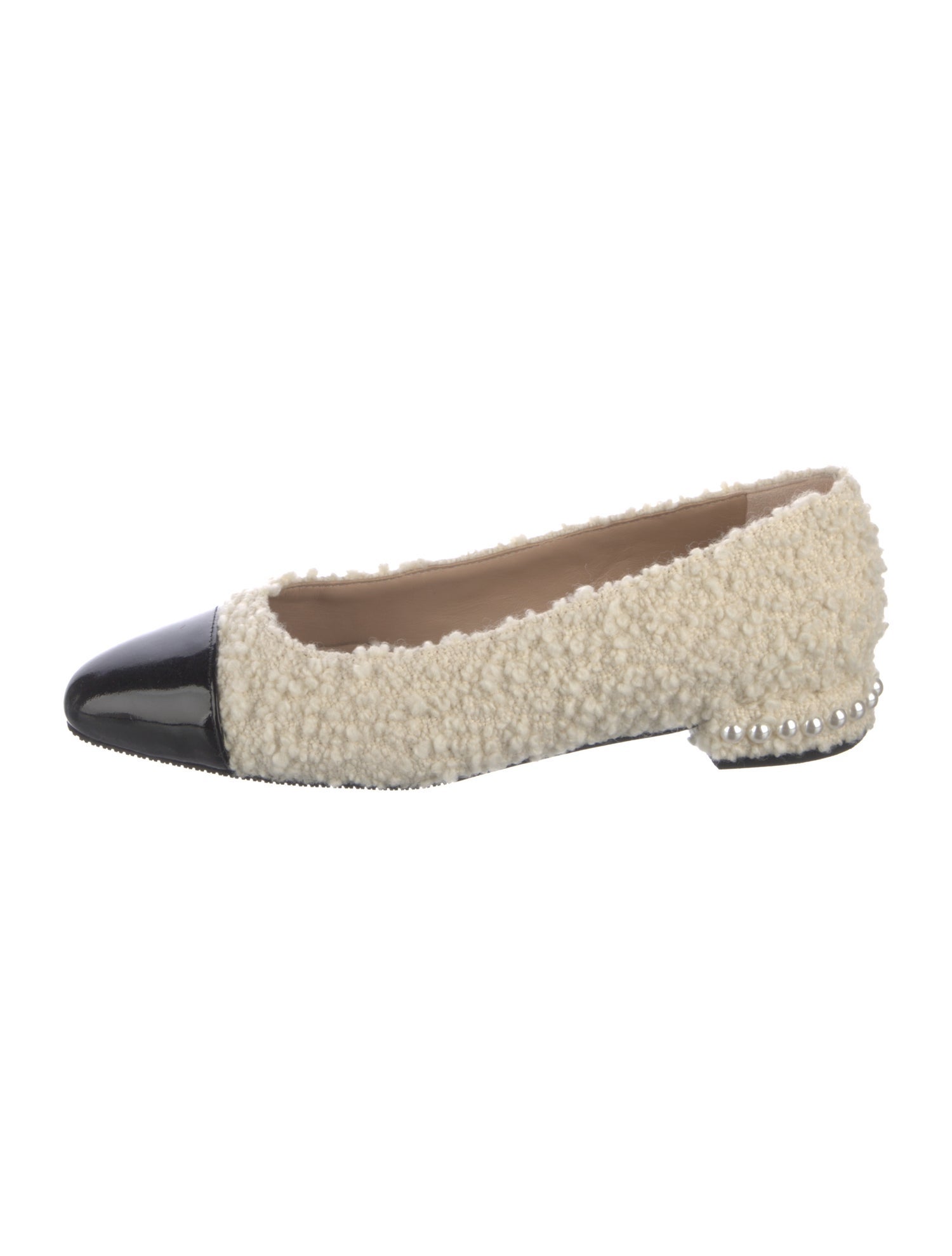 Stuart Weitzman Shearling Colorblock Pattern Flats